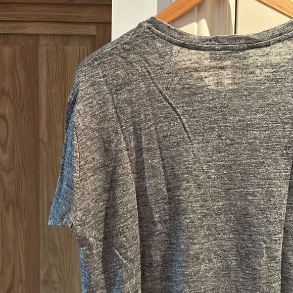 🎀Sandro metallic silver linen t shirt size 2 small euc - Picture 9 of 10
